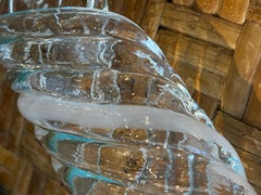 Vintage Pink Spiral Murano Torciglione Glass Chandelier 7 Tier 21 Light