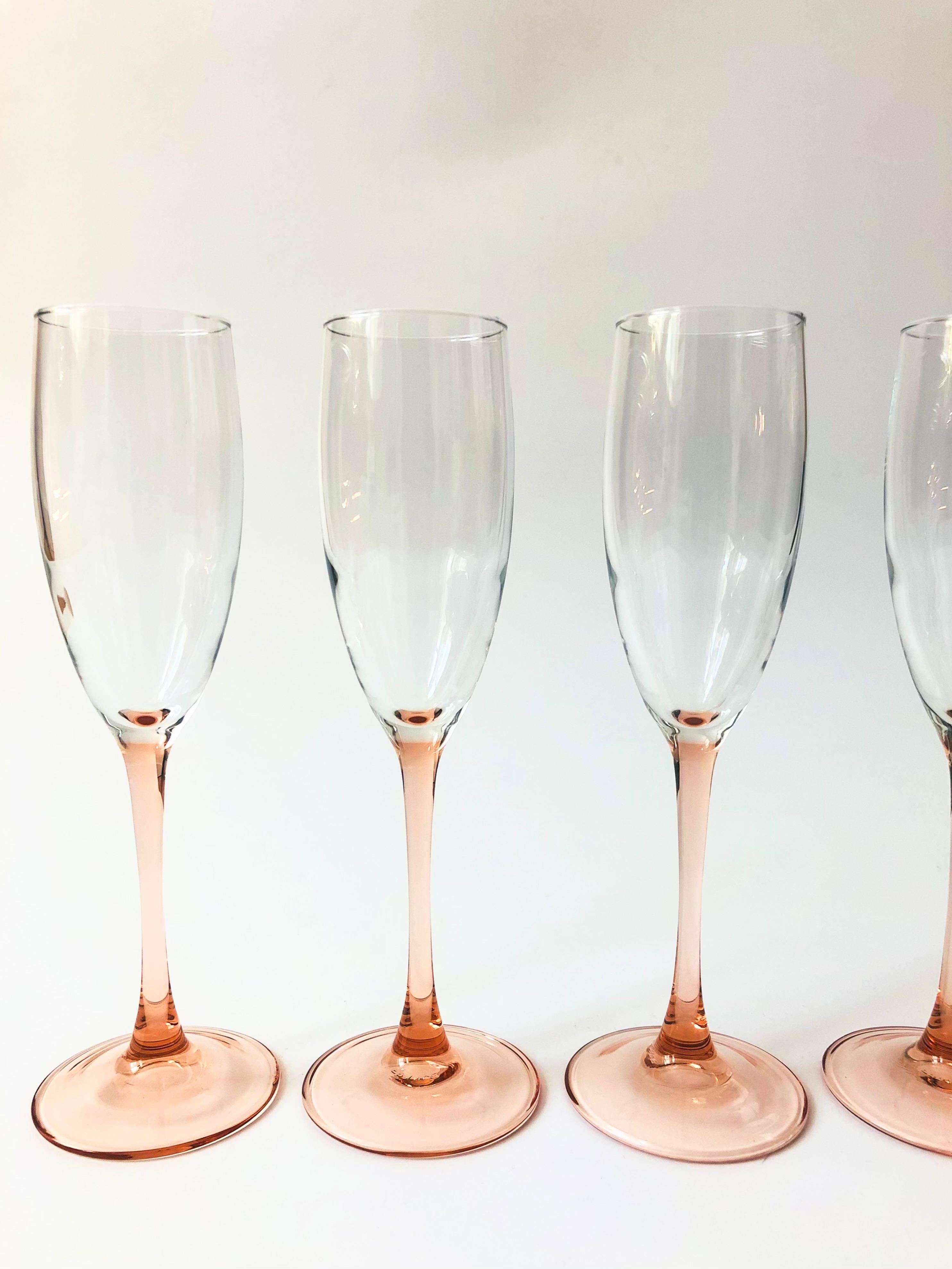 vintage pink champagne glasses