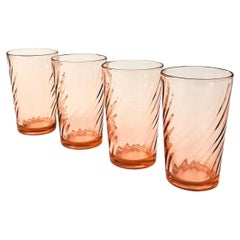 Vintage Pink Swirl Tumblers - Set of 4