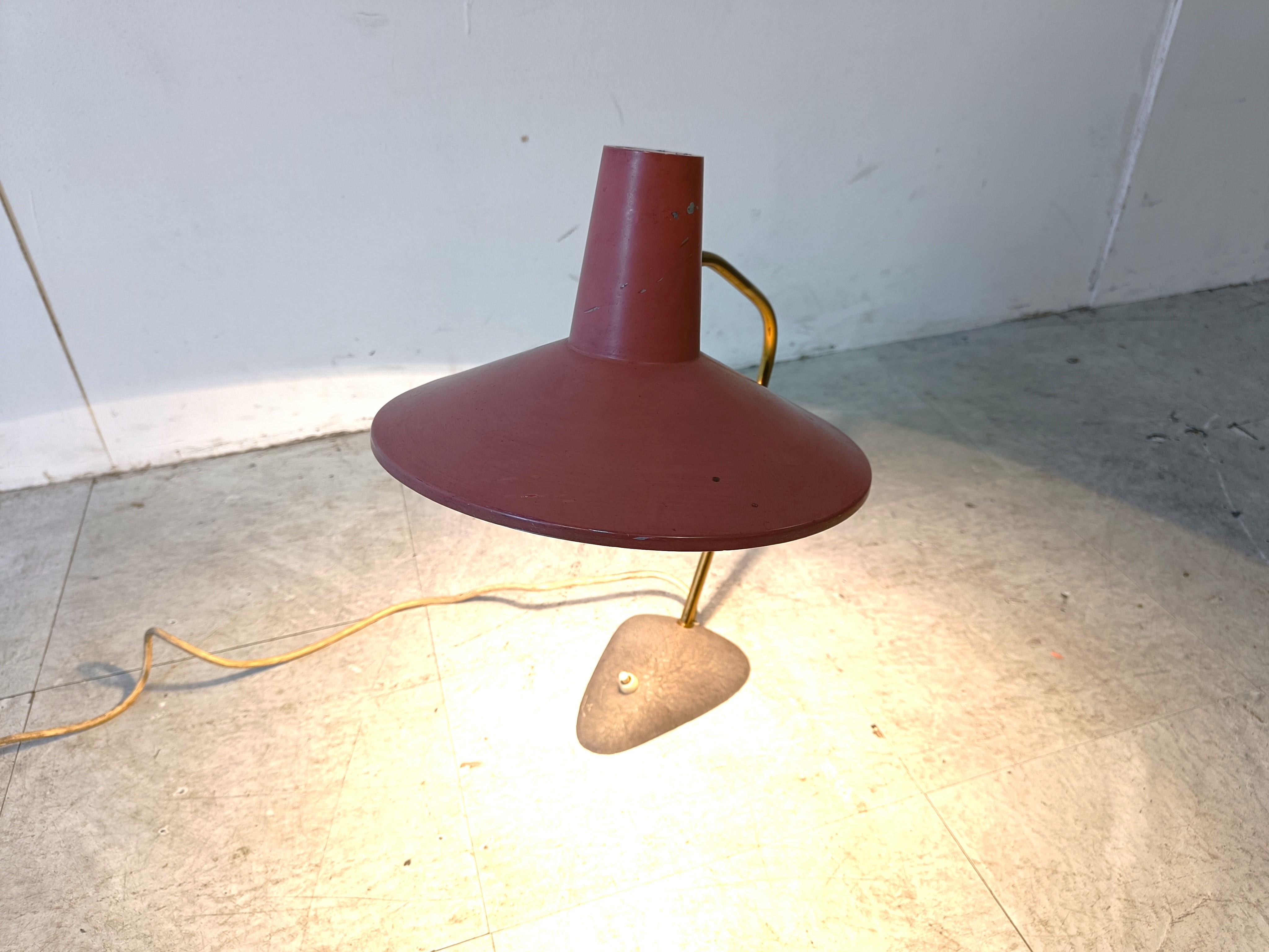 Lampada da tavolo rosa vintage, anni '50 1
