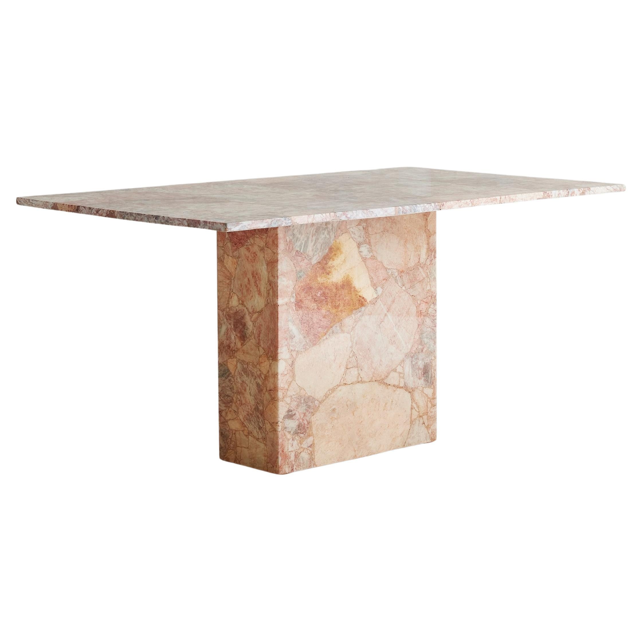 Vintage Pink Terrazzo Style Stone Dining Table or Desk For Sale