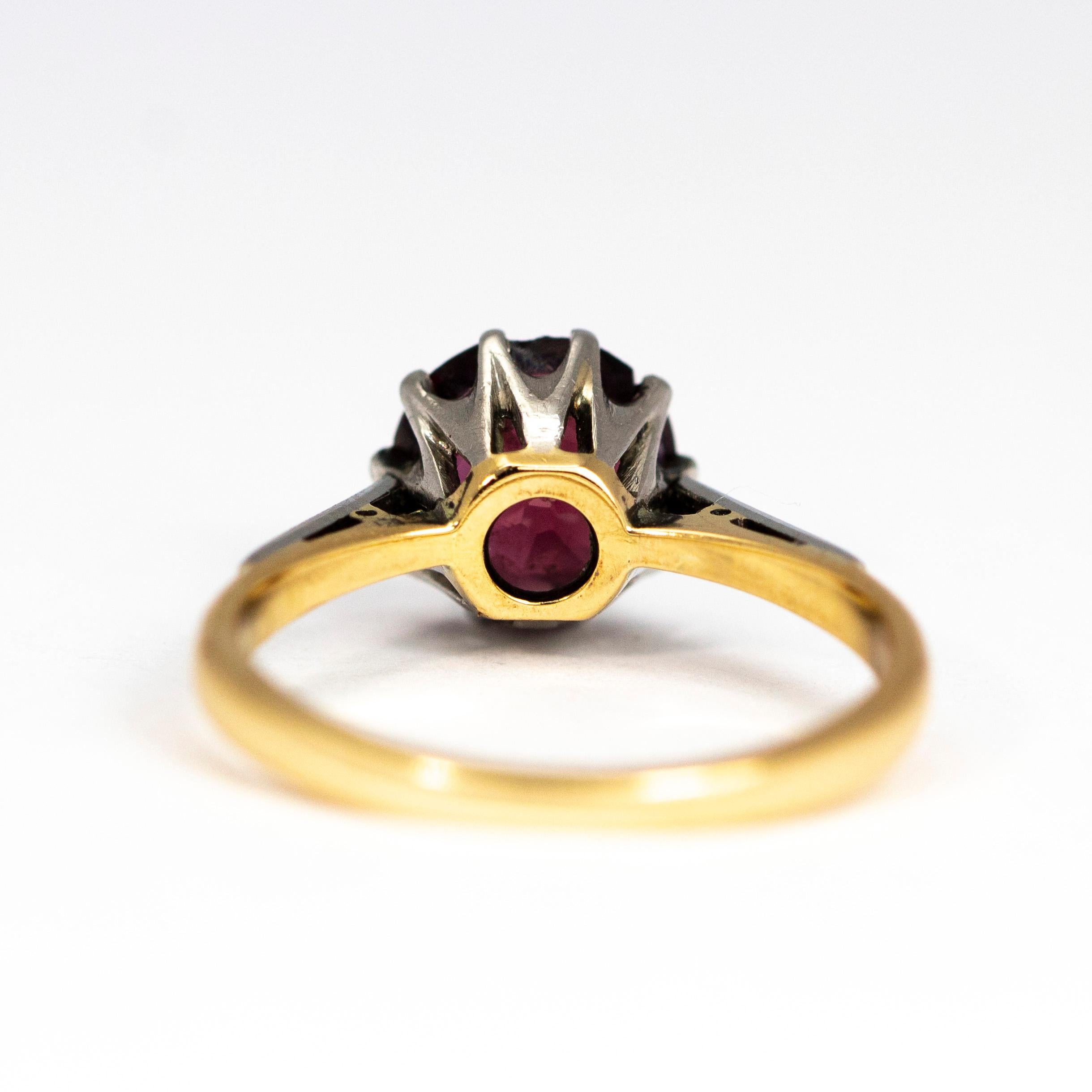 Vintage Pink Tourmaline and 18 Carat Gold Solitaire In Good Condition For Sale In Chipping Campden, GB