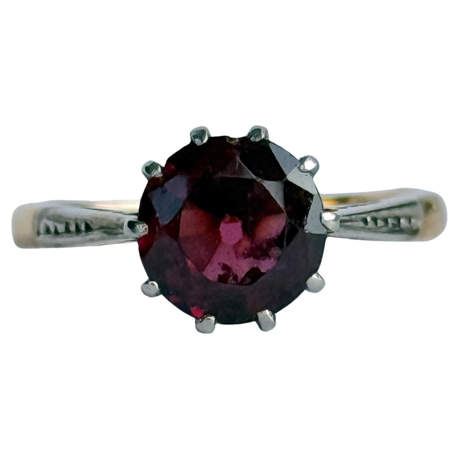 Vintage Rosa Turmalin und 18 Karat Gold Solitaire