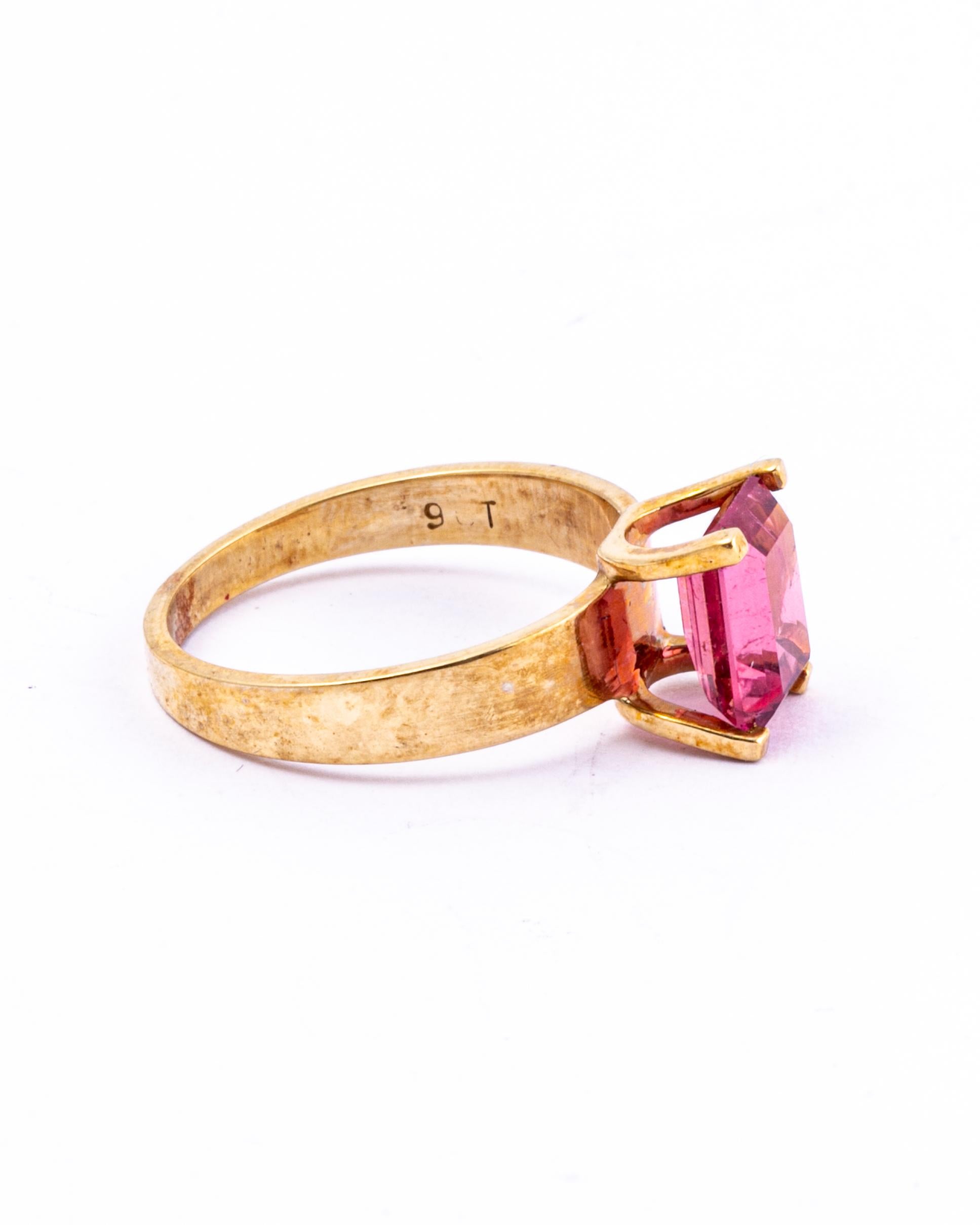 vintage pink tourmaline ring