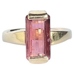 Vintage Pink Tourmaline and 9 Carat Gold Ring