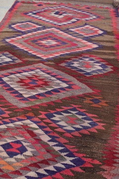 Vintage Pink Tribal Kilim Rug