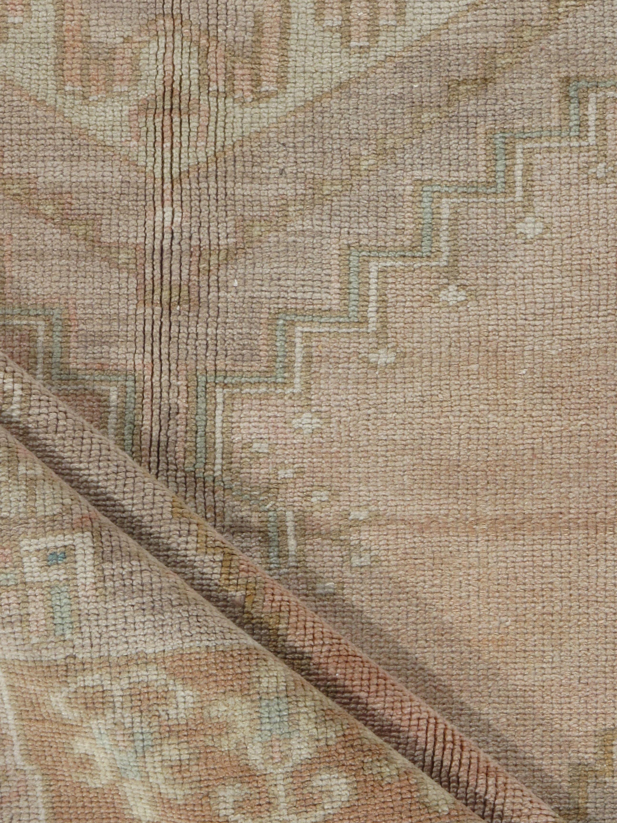 4'5 x 8'4. Handwoven in Turkey where rug weaving is the culture rather than a business. Rugs from Turkey are known for the high quality of their wool their beautiful patterns and warm colors. These designer favorite's will complement any interior.