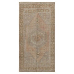 Vintage Pink Turkish Oushak Area Rug 4'5 x 8'4