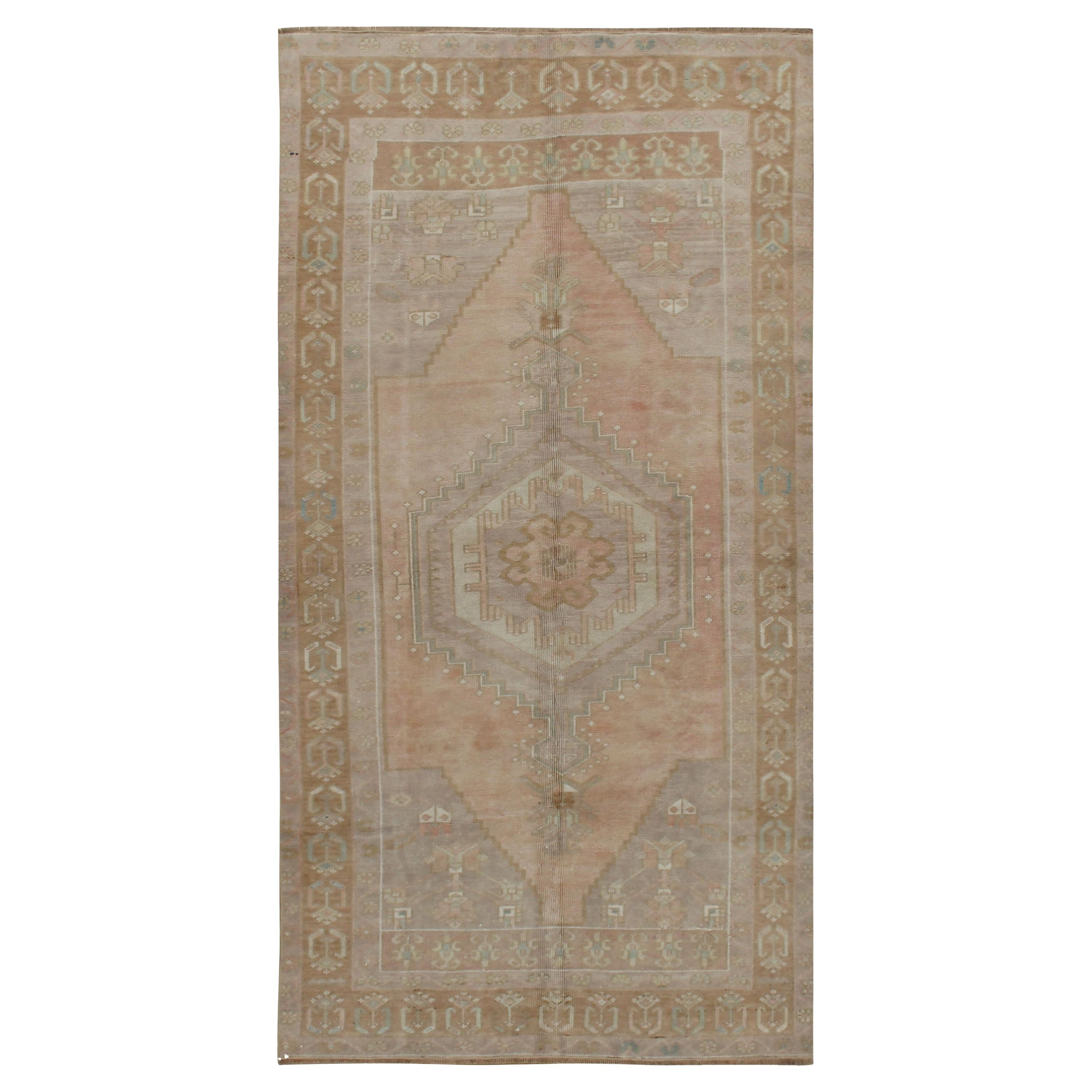 Vintage Pink Turkish Oushak Area Rug 4'5 x 8'4