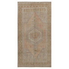 Vintage Pink Turkish Oushak Area Rug 4'5 x 8'4