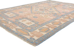 Vintage Pink Turkish Oushak Rug