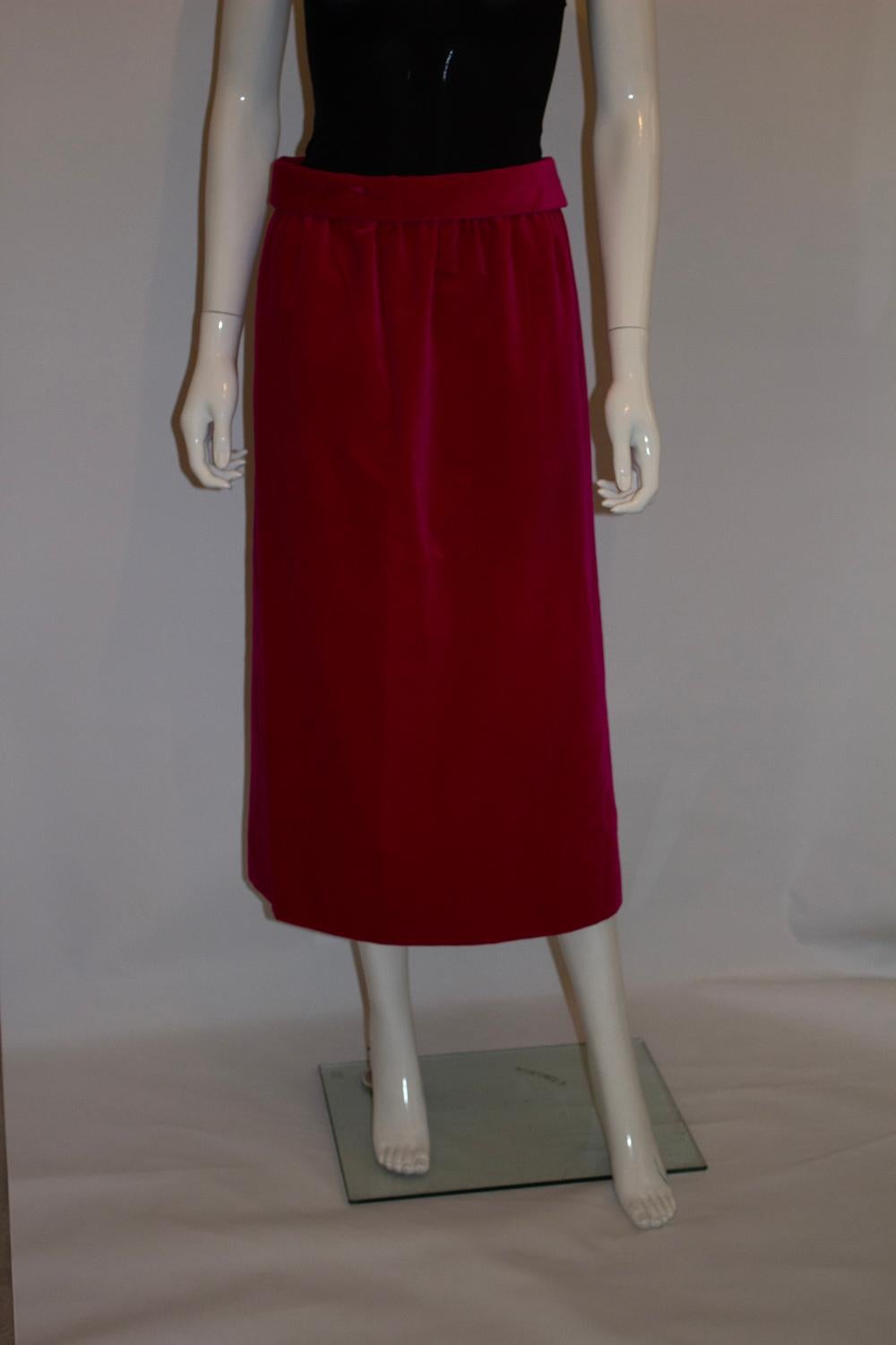 da uomo o donna Gonna in velluto rosa vintage con cintura a giro in vendita