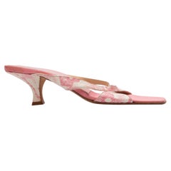 Sandali vintage in pelle di serpente rosa e bianco di Fendi