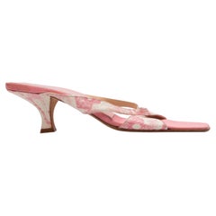 Vintage Pink & White Fendi Snakeskin Sandals