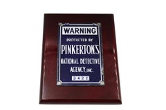 Vintage Pinkerton's National Detective Agency Metal Sign