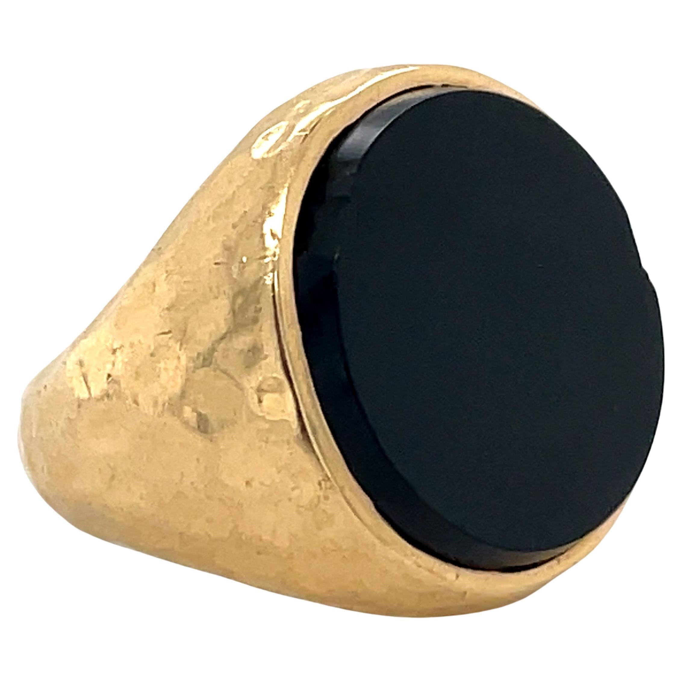 Vintage 9ct gold and Onyx signet ring, Pinky ring – StolenAttic