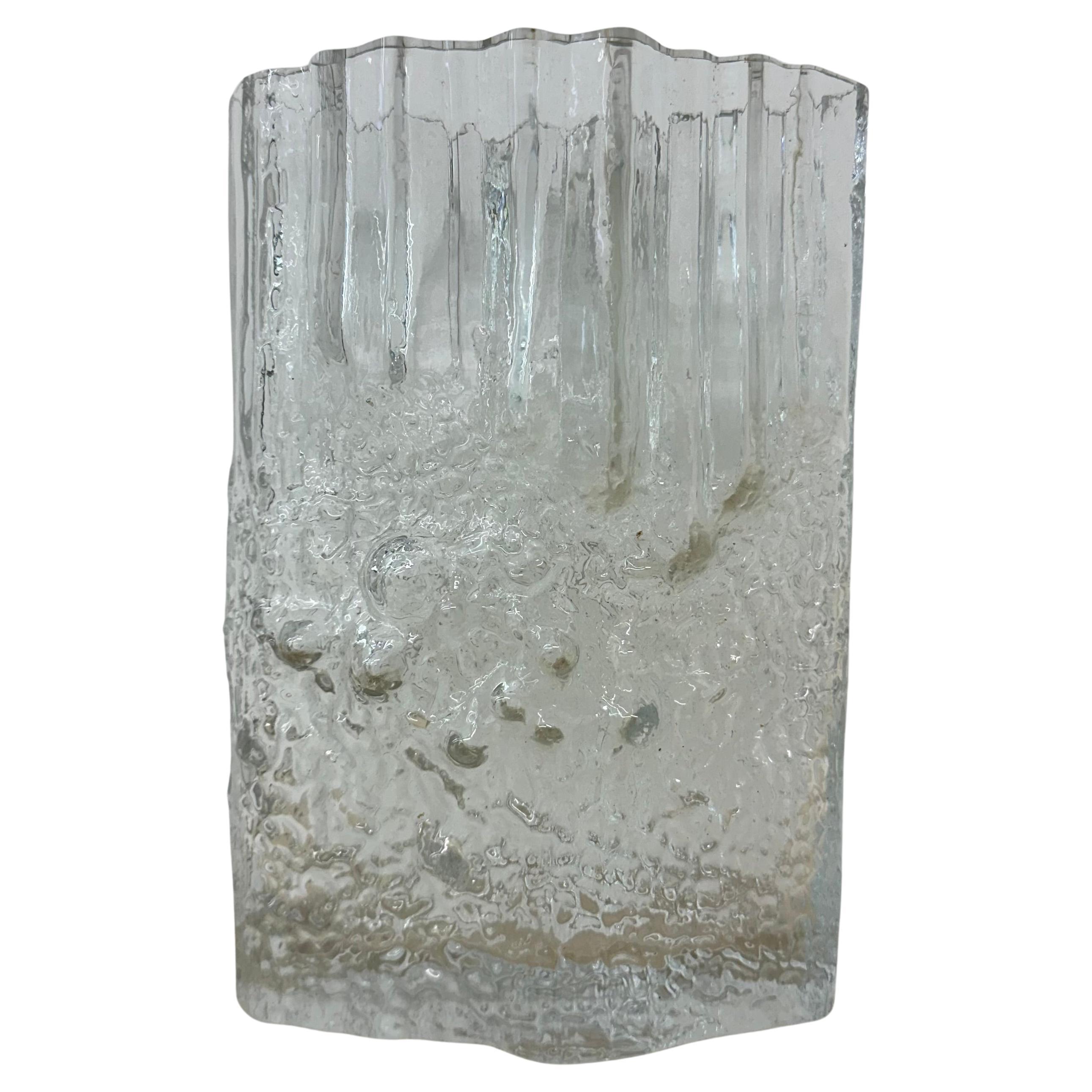 Vase vintage en verre 'Pinus' par Tapio Wirkalla pour Iitalla Finlande, 1970