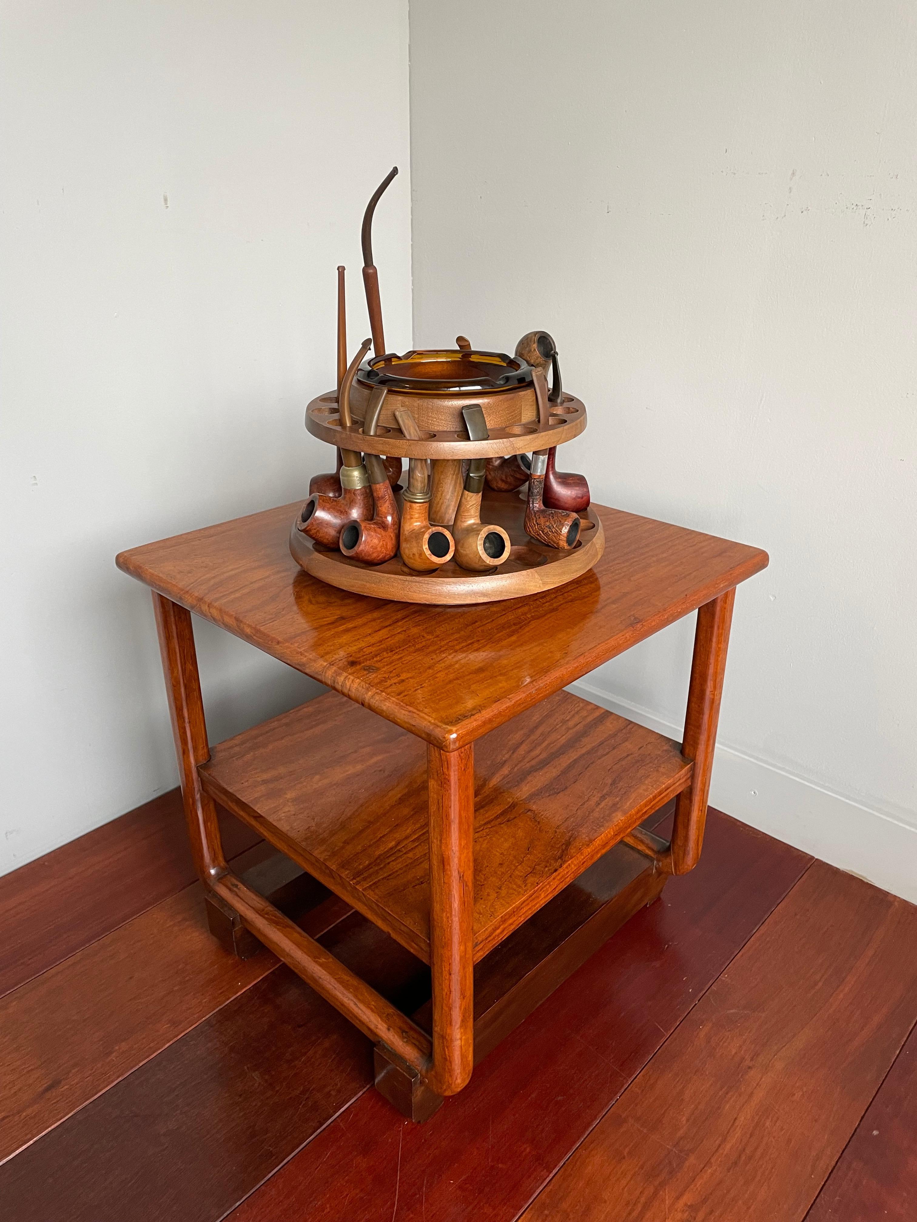 Vintage Pipe Stand / Midcentury Table Pipe Carousel with Ashtray and