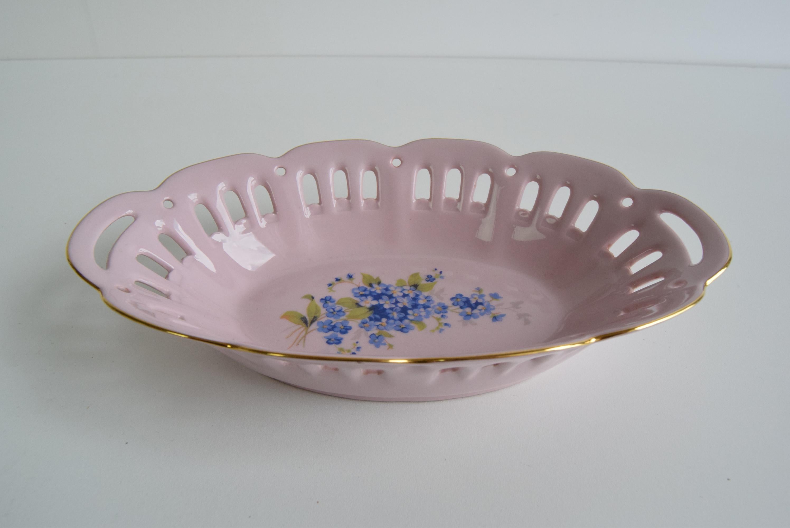 Cuenco vintage Pirken Hammer 1803, porcelana rosa de Checoslovaquia, hacia la década de 1980. Moderno de mediados de siglo en venta