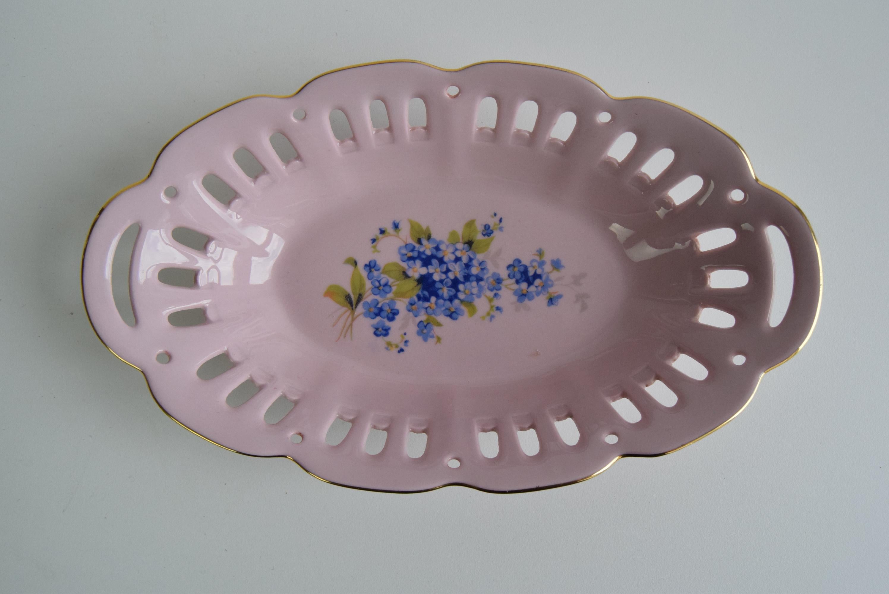 Cuenco vintage Pirken Hammer 1803, porcelana rosa de Checoslovaquia, hacia la década de 1980. en Bueno estado para la venta en Praha, CZ