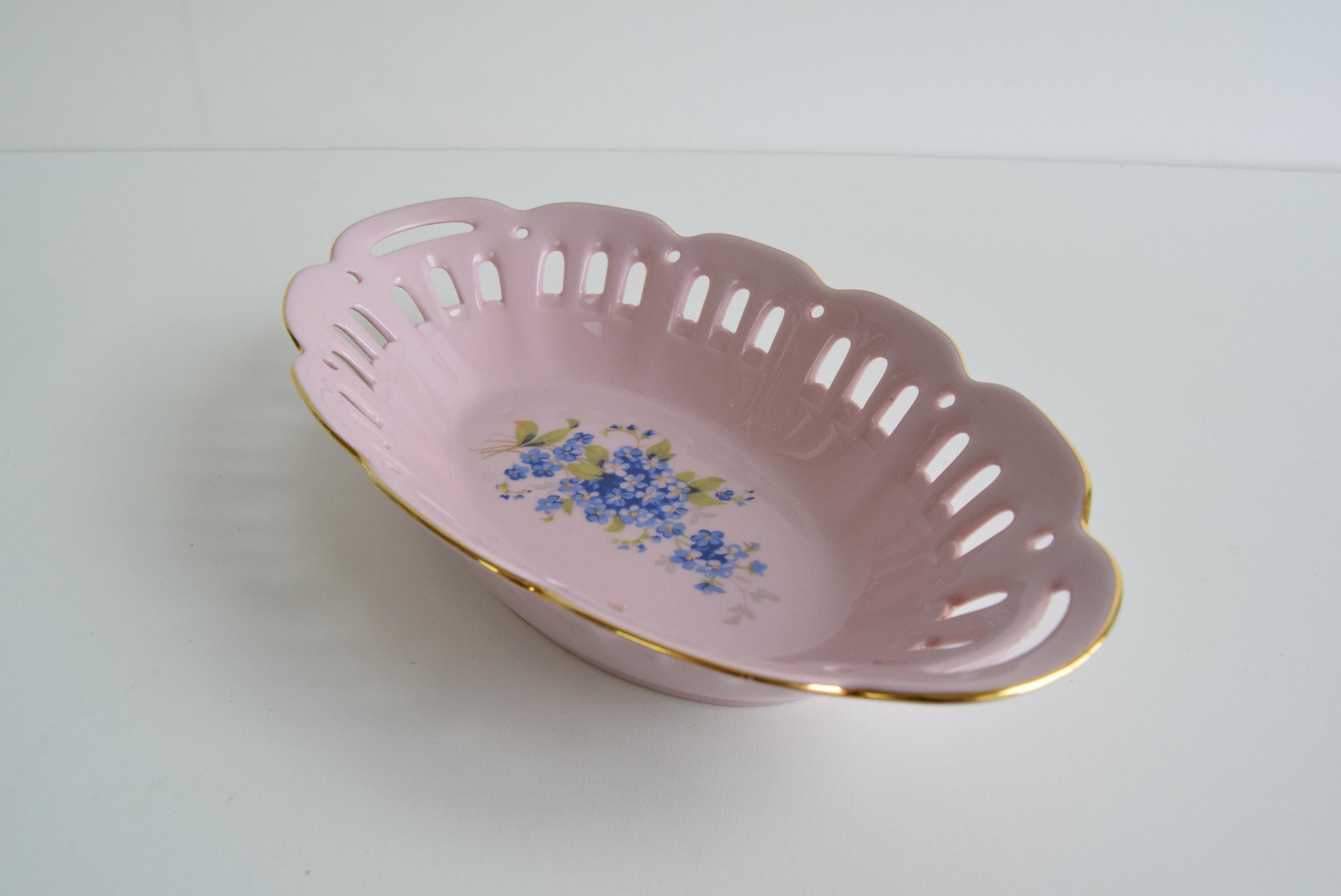 Cuenco vintage Pirken Hammer 1803, porcelana rosa de Checoslovaquia, hacia la década de 1980. Porcelana en venta
