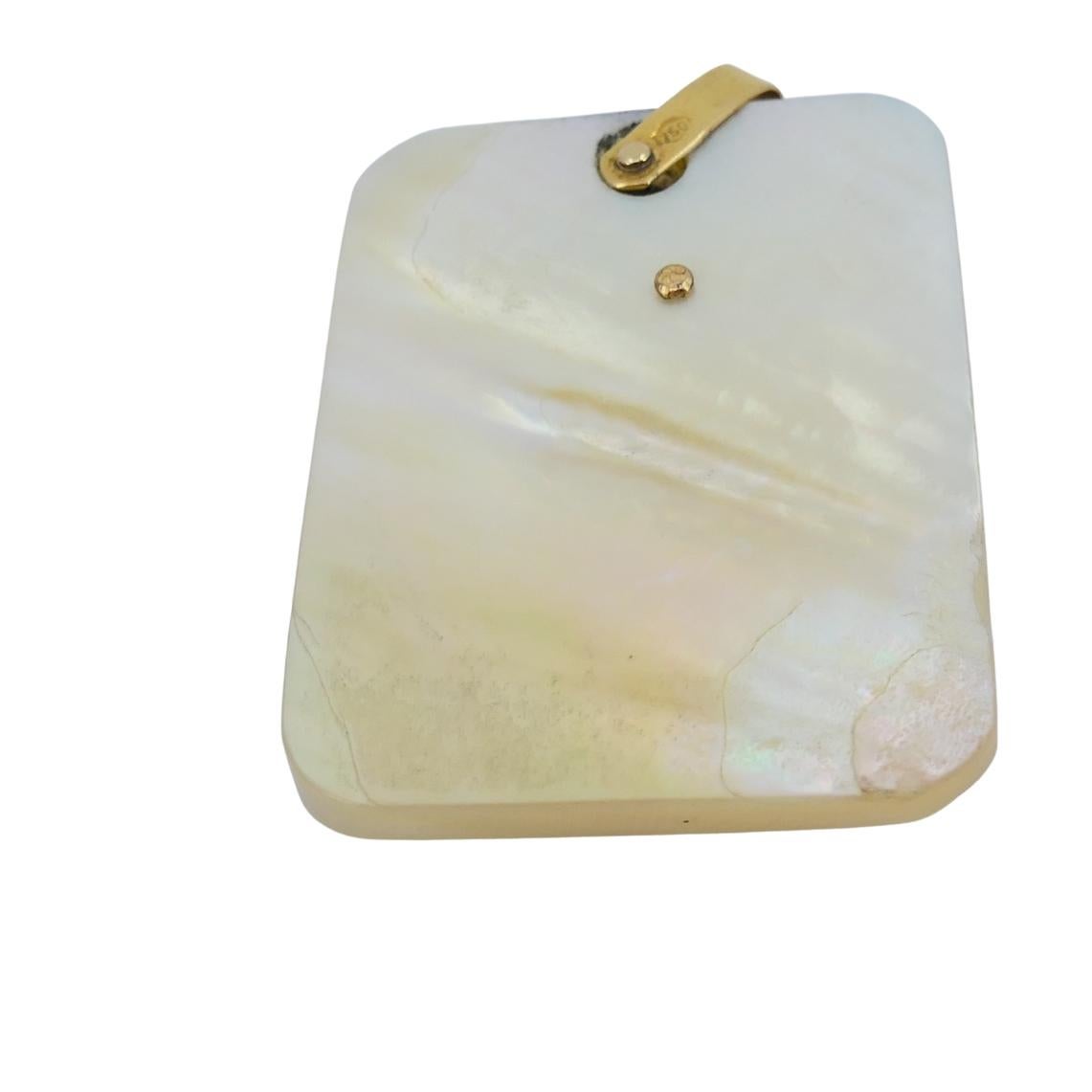 Ciondolo Pesci d'epoca in oro 18k MOP Collana in oro 14k in vendita 7