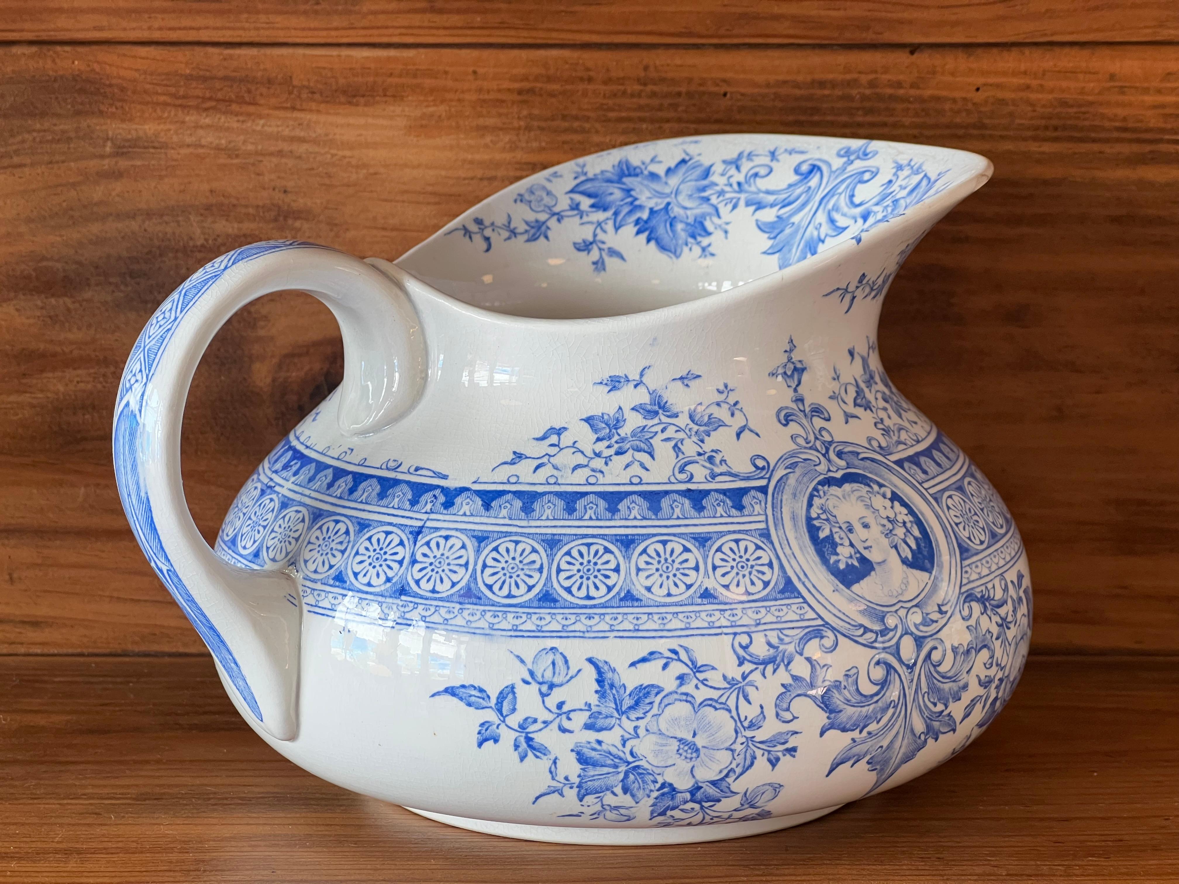 Vintage Krug des französischen Herstellers Sarreguemines Ende des 19. (Napoleon III.) im Angebot