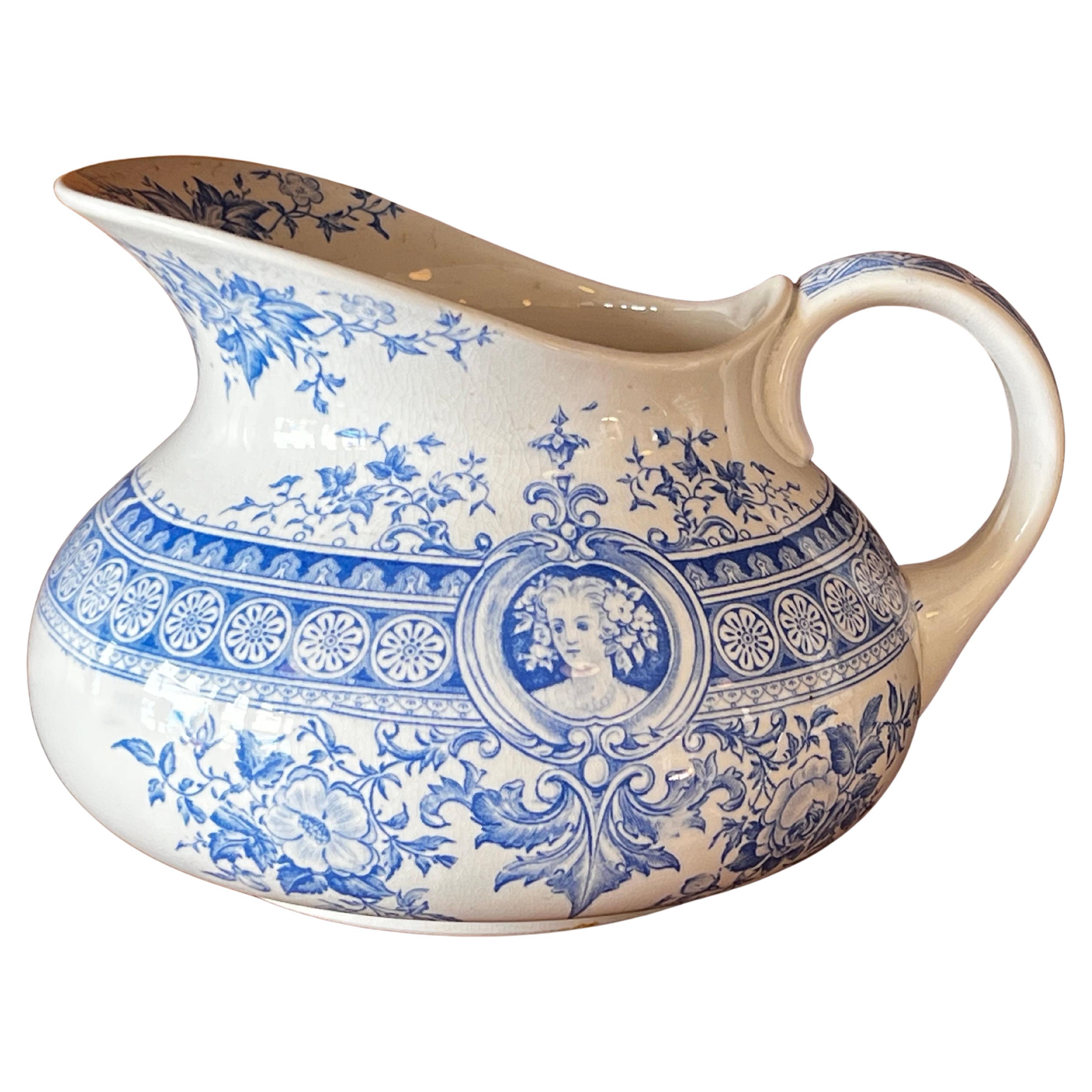 Vintage Krug des französischen Herstellers Sarreguemines Ende des 19. im Angebot