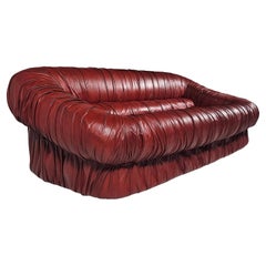 Burgundy red "Piumino" sofa  by De Pas, D'Urbino and Lomazzi for Dall'Oca, 1970s