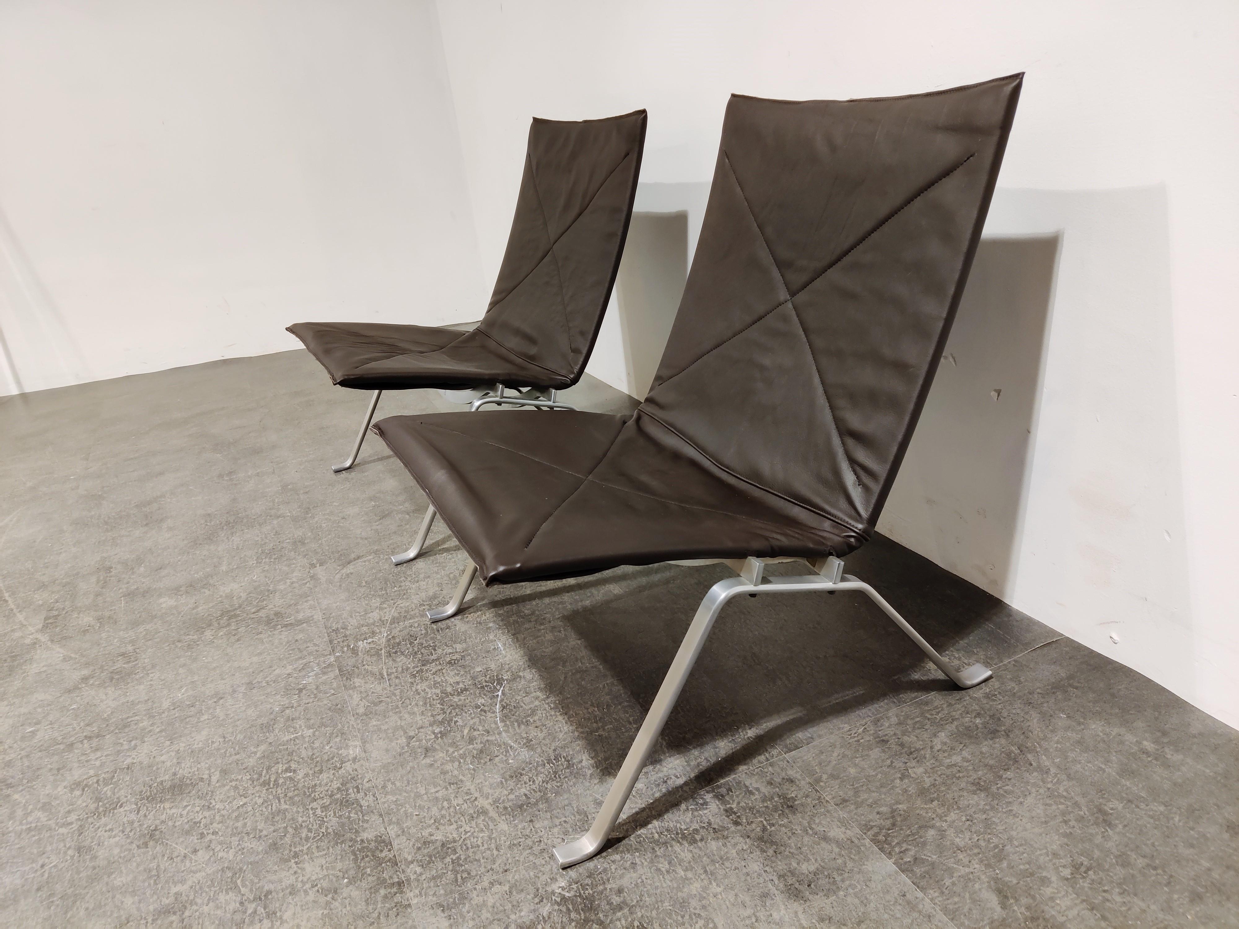 Vintage PK 22 Lounge Chairs by Poul Kjærholm for E. Kold Christensen, Set of 2 In Excellent Condition In HEVERLEE, BE