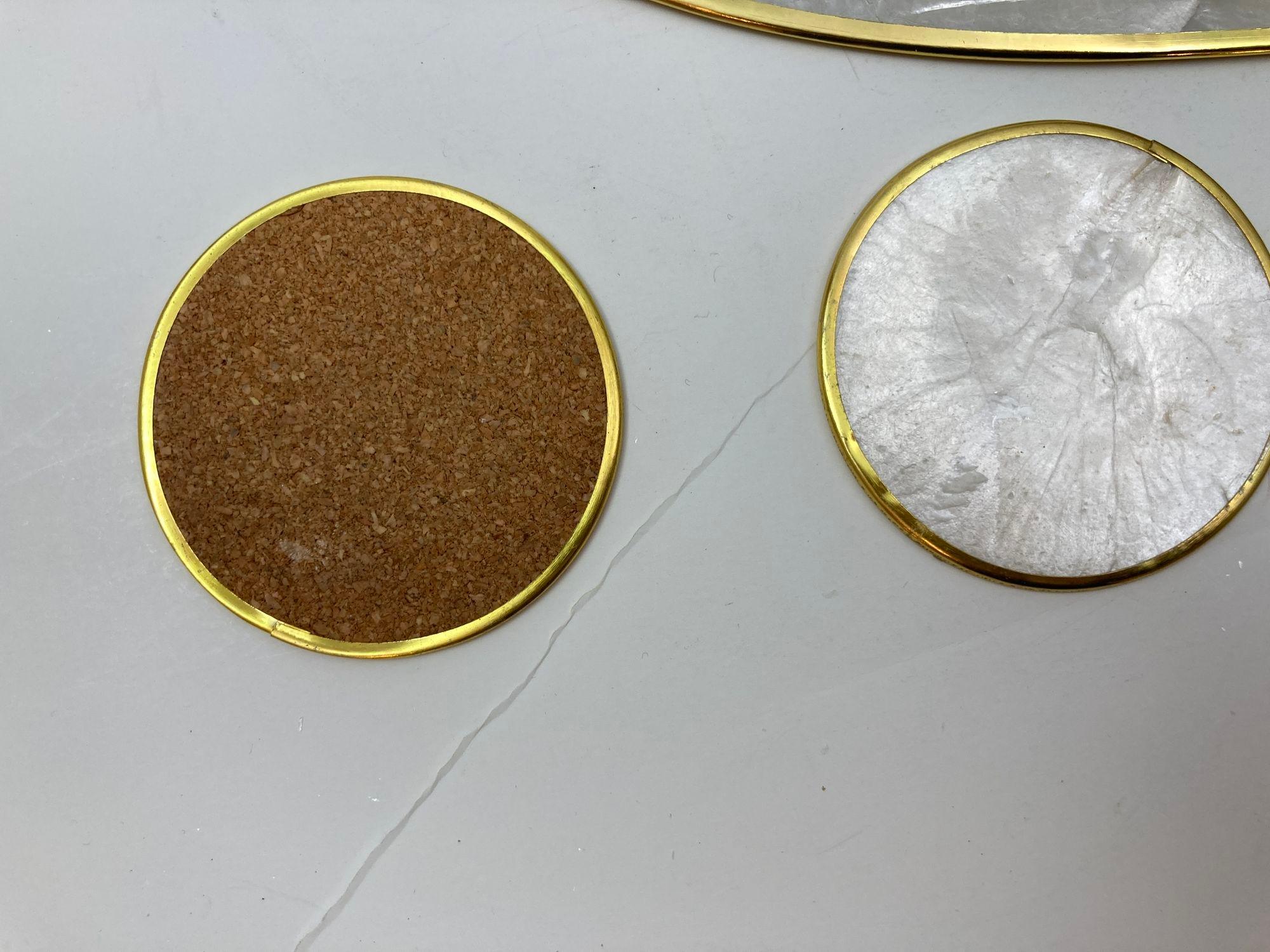 Vintage Placemats in Natural Capiz Pearl Shell Set for 6 1