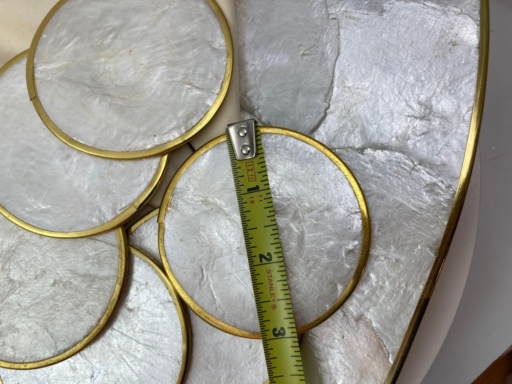 Bohemian Vintage Placemats in Natural Capiz Pearl Shell Set for 6