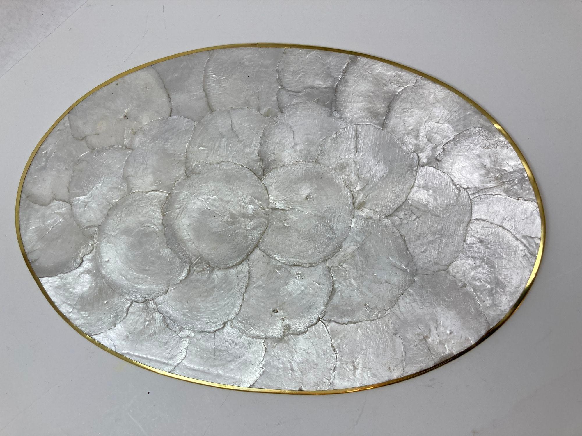 Hand-Crafted Vintage Placemats in Natural Capiz Pearl Shell Set for 6
