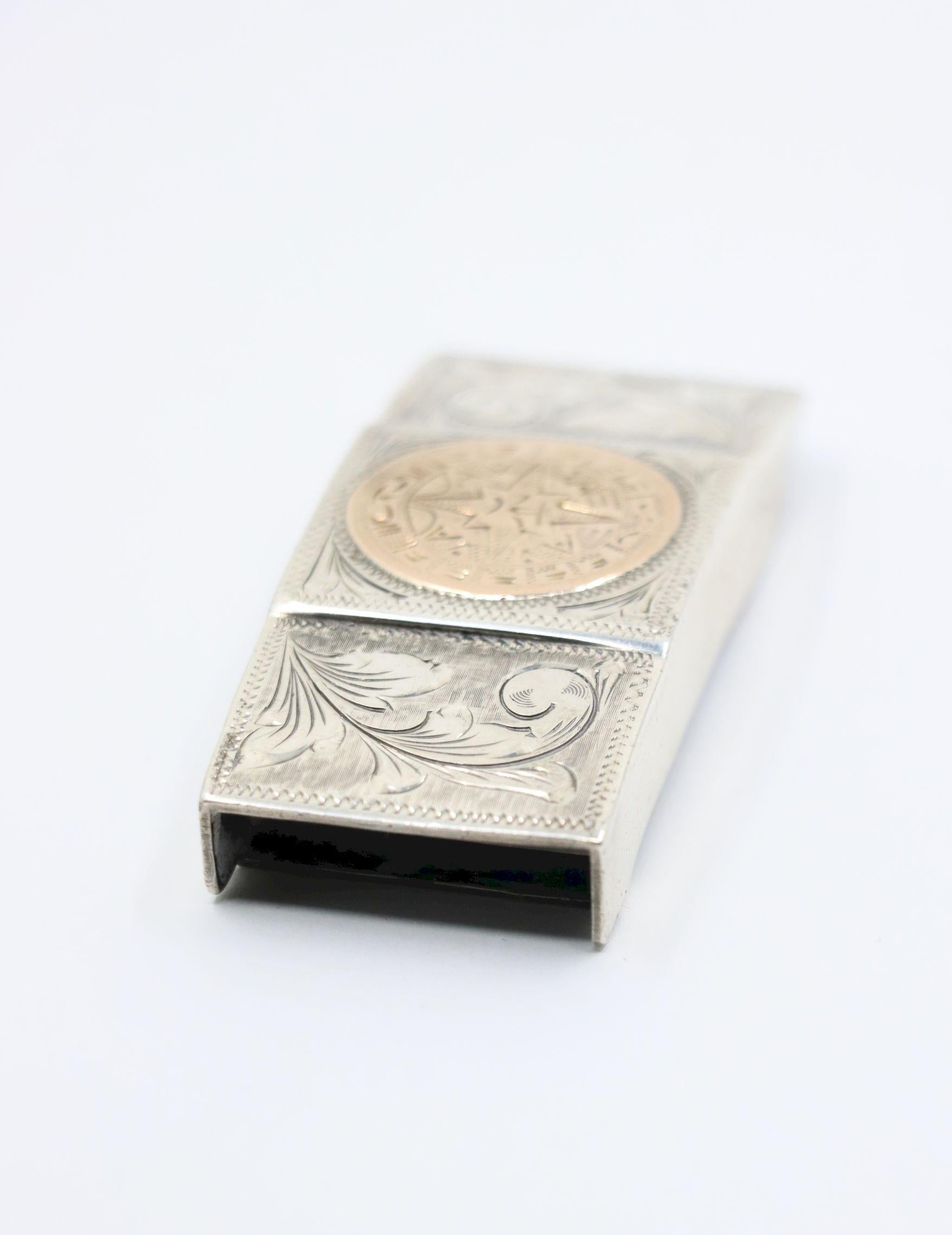 Boucle de ceinture Vintage Plafina Mexico Or 10K & Sterling en vente 7