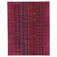 Vintage Plaid Kilim Rug, Luxe Ralph Lauren Style Meets Timeless Tartan Charm