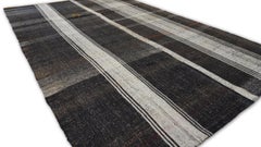 Vintage Plaid Pattern Brown Gray Goat Hair Kilim 8'4''x12'8''
