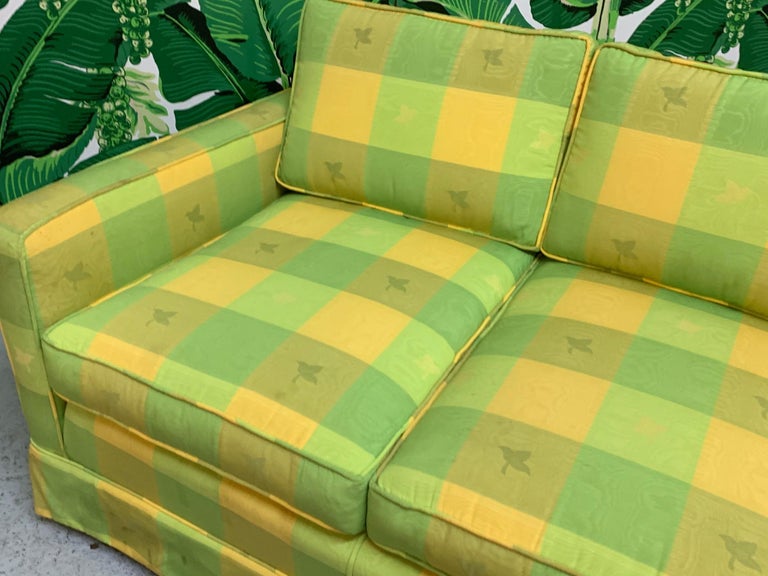 Vintage Plaid Sofa in the Style of Dorothy Draper For Sale at 1stDibs
