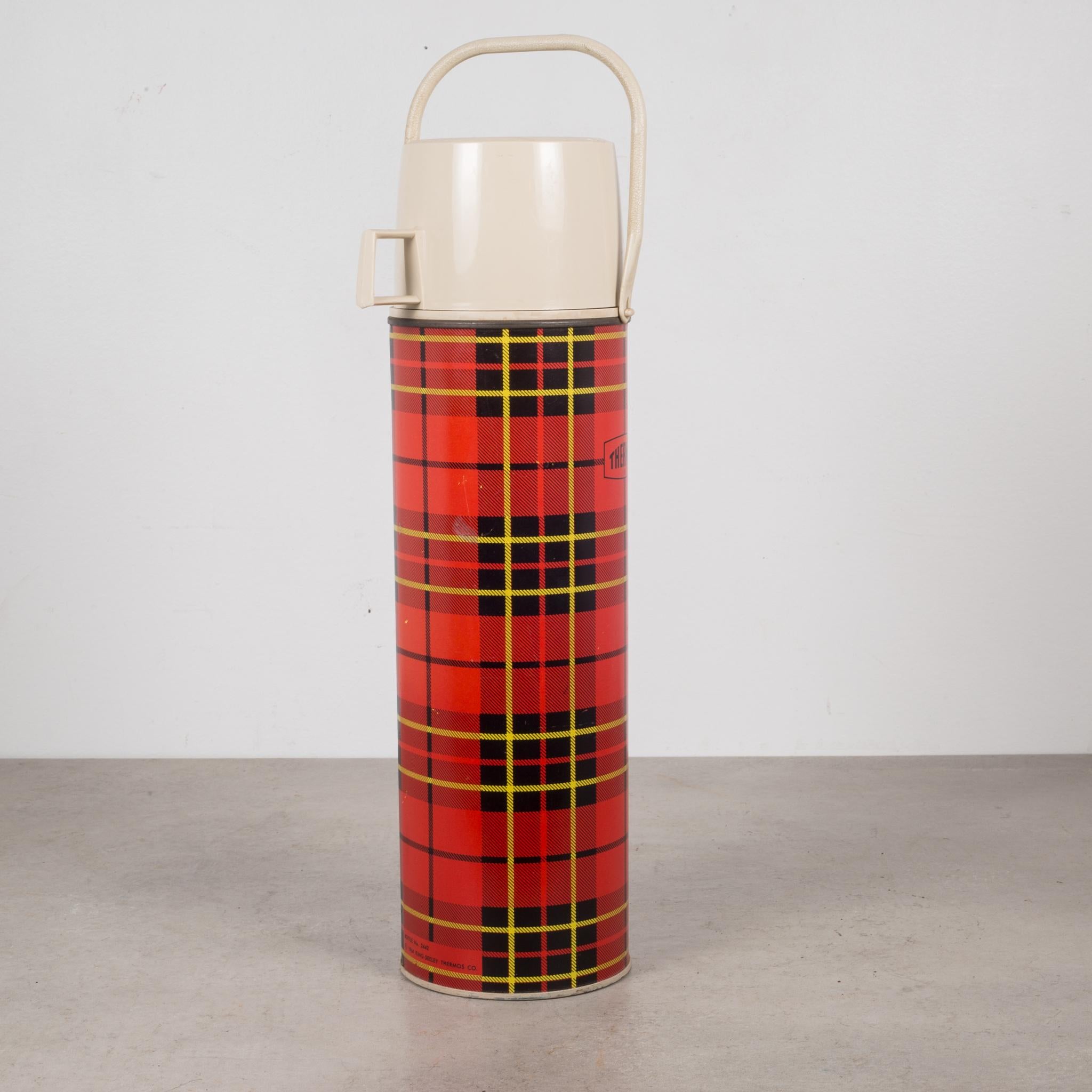 About

A vintage plaid metal thermos with glass interior and plastic cup top. The glass interior is intact and thermos works properly. 

Creator Thermos Co.
Date of manufacture circa 1970s.
Materials and techniques Glass, Plastic,