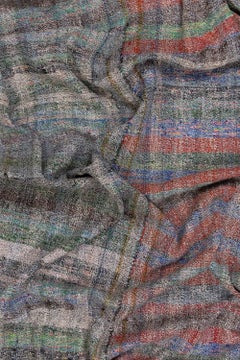 Vintage Plaid Turkish Kilim Rug