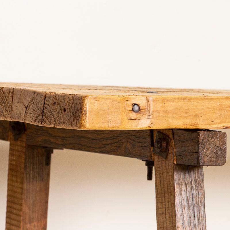 20th Century Vintage Plank Slab Wood Console Table