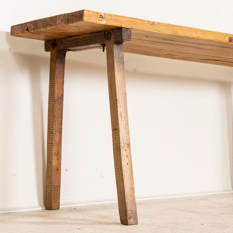 Vintage Plank Slab Wood Console Table 2