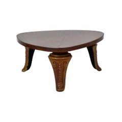 Vintage Plant Table XL Triangular Formica Cast Iron Legs Enamel France