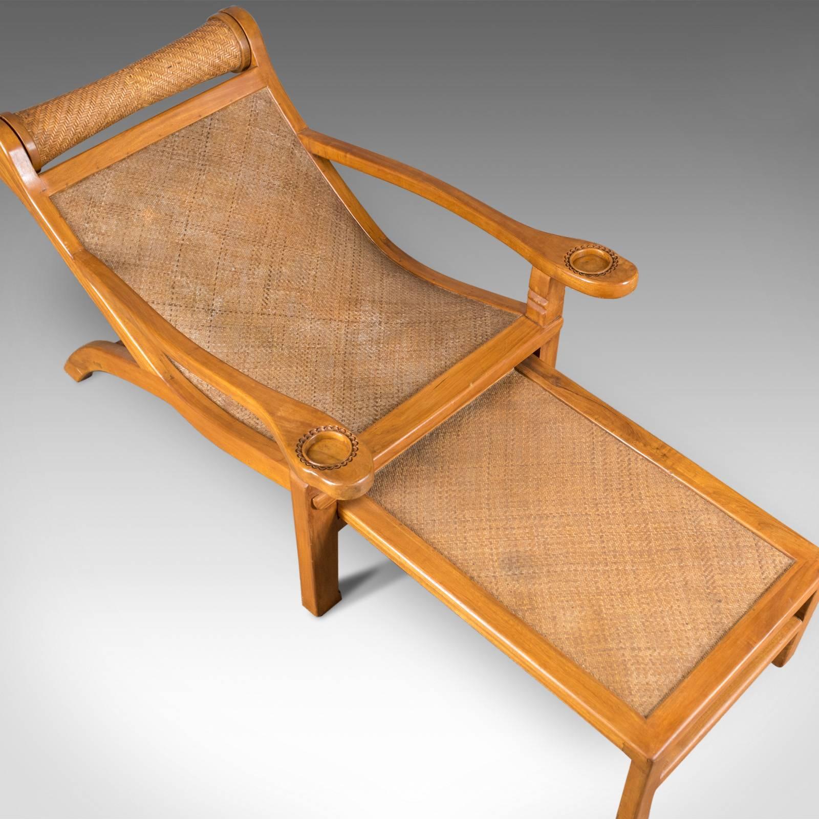 20th Century Vintage Plantation Chair, Hardwood Steamer, Recliner, Mid-Century Modern