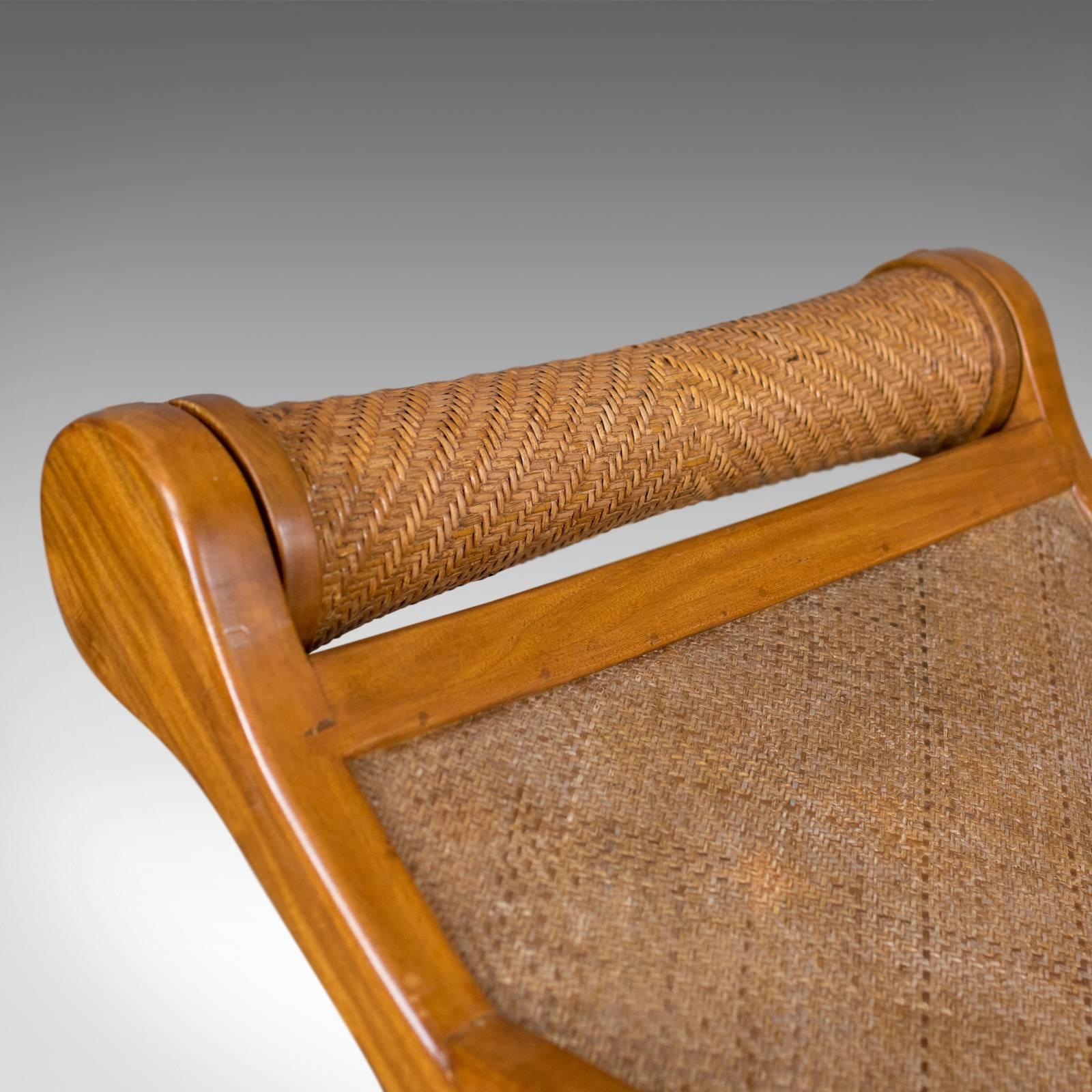 Cane Vintage Plantation Chair, Hardwood Steamer, Recliner, Mid-Century Modern