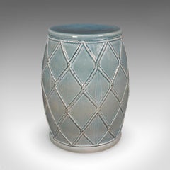 Vintage Planter Base, Chinese, Ceramic, Jardiniere Stand, Garden Seat, Maritime