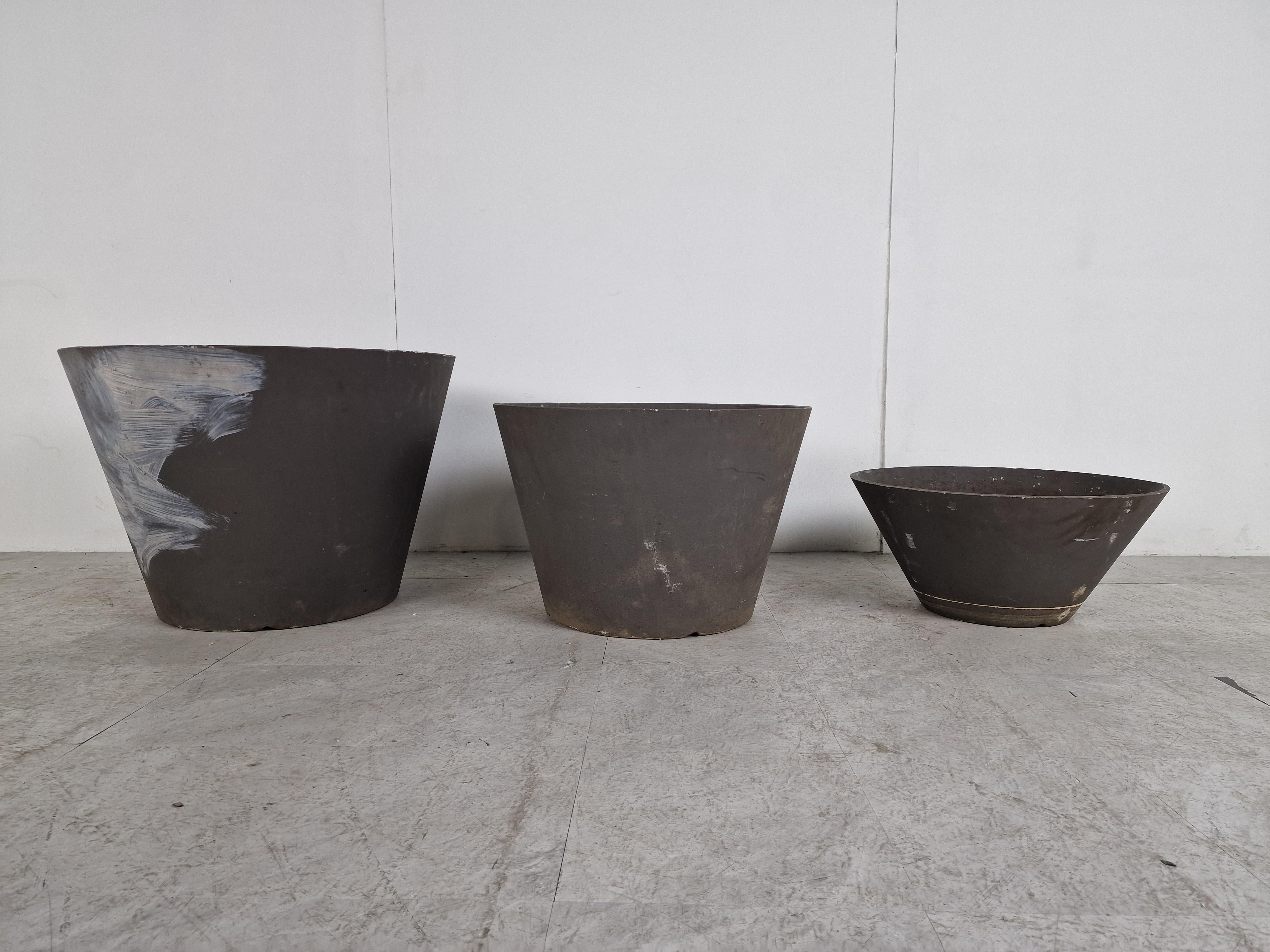 Swiss Vintage planters by Willy Guhl, 1960s set of 3, 1960s For Sale