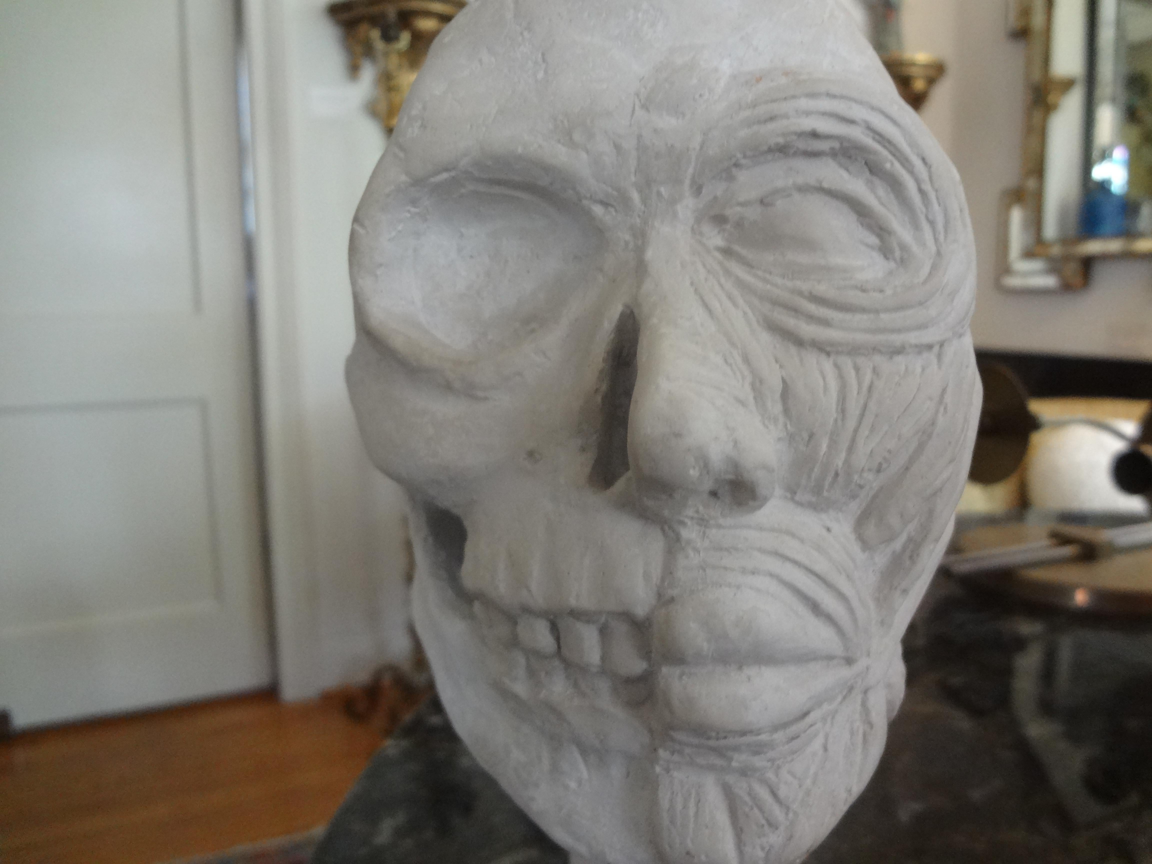 Vintage Plaster Anatomical Skull Model In Good Condition For Sale In Houston, TX