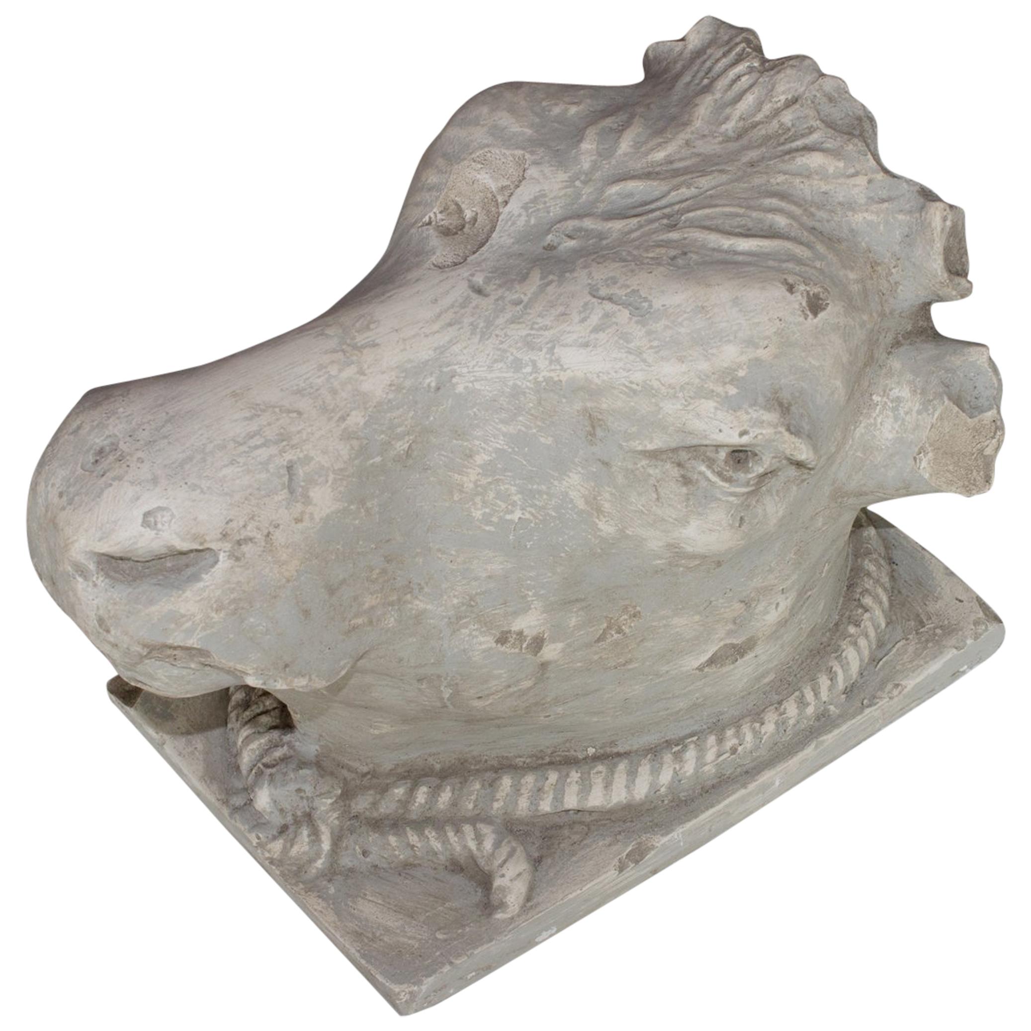 Vintage Plaster Bull’s Head After The Greco or Roman Helenistic Original