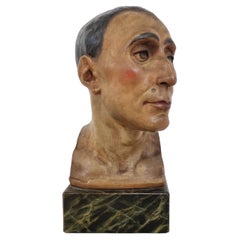 Vintage Plaster Bust of a Man, 1950s