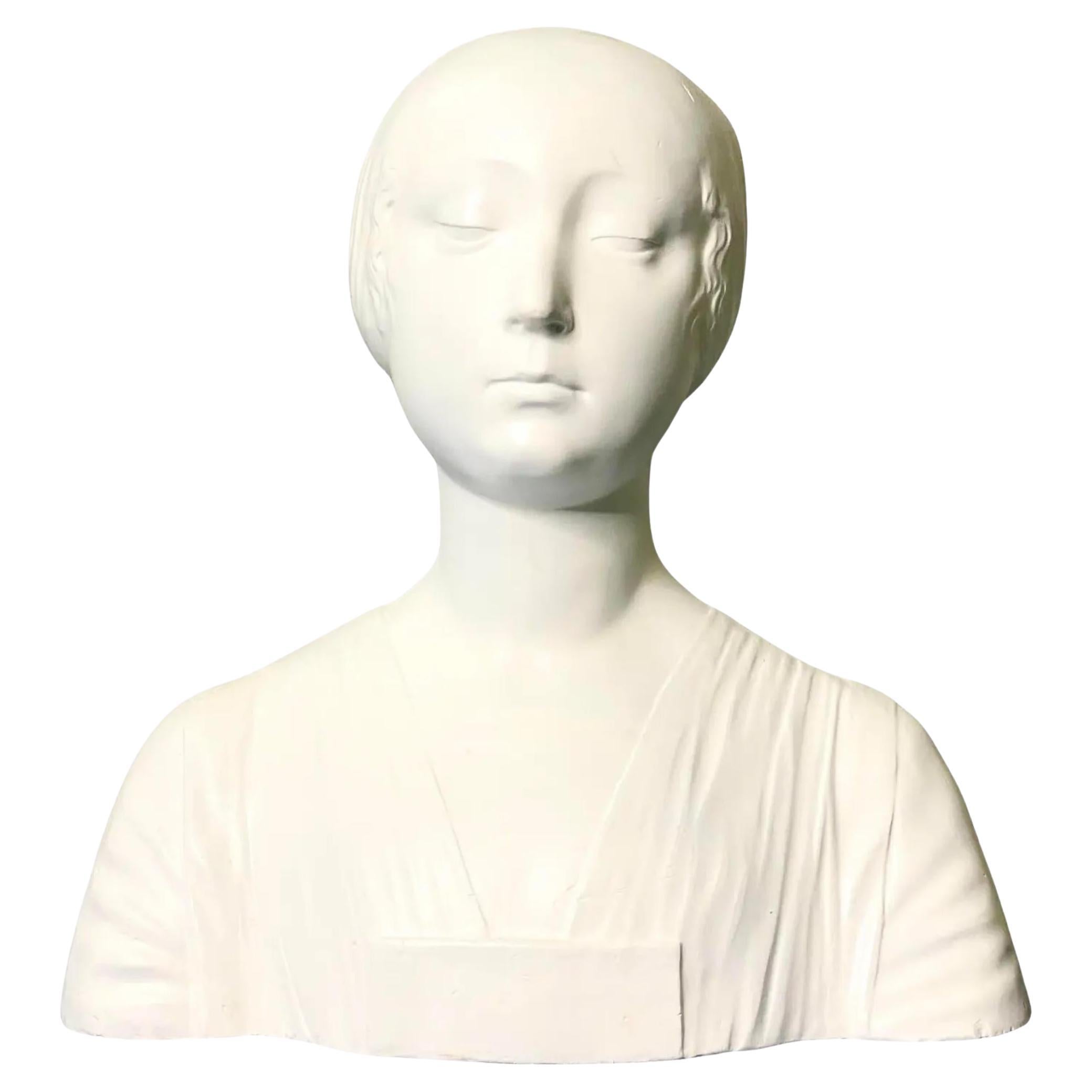 Buste de femme vintage en plâtre en vente